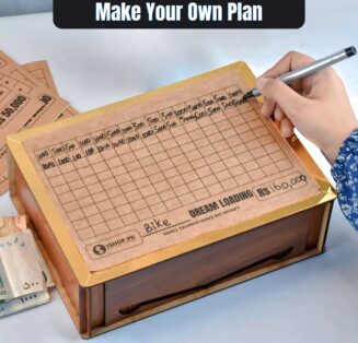 Reusable Wooden Money Saving Box (Openable) - All in 1